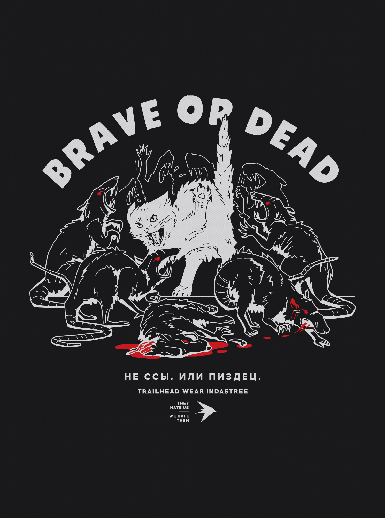 Футболка классическая BRAVE-OR-DEAD, MTS-BRAVE1022-BK19 цвет: BK